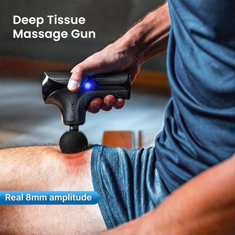 Mini Massage Gun RENPHO Handheld Portable Electric Body MassagerDeep Tissue Percussion Muscle Massage Gun for Athletes with 5 Speeds